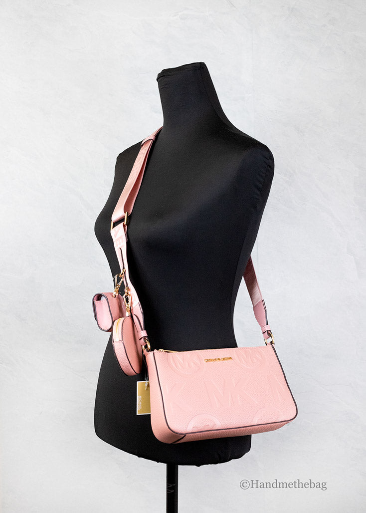 The Gatwick: MK Embossed Leather Crossbody