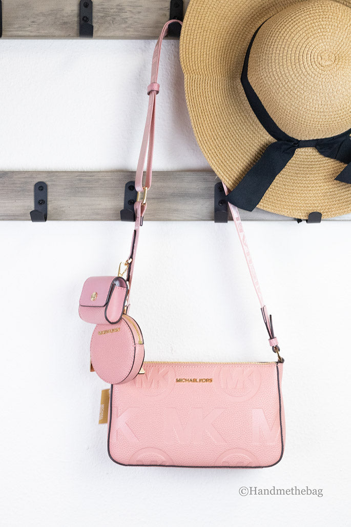 The Gatwick: MK Embossed Leather Crossbody